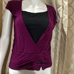 Beryl plum button detail blouse